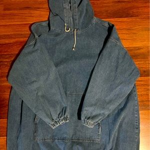 Denim pull over hoodie dress
